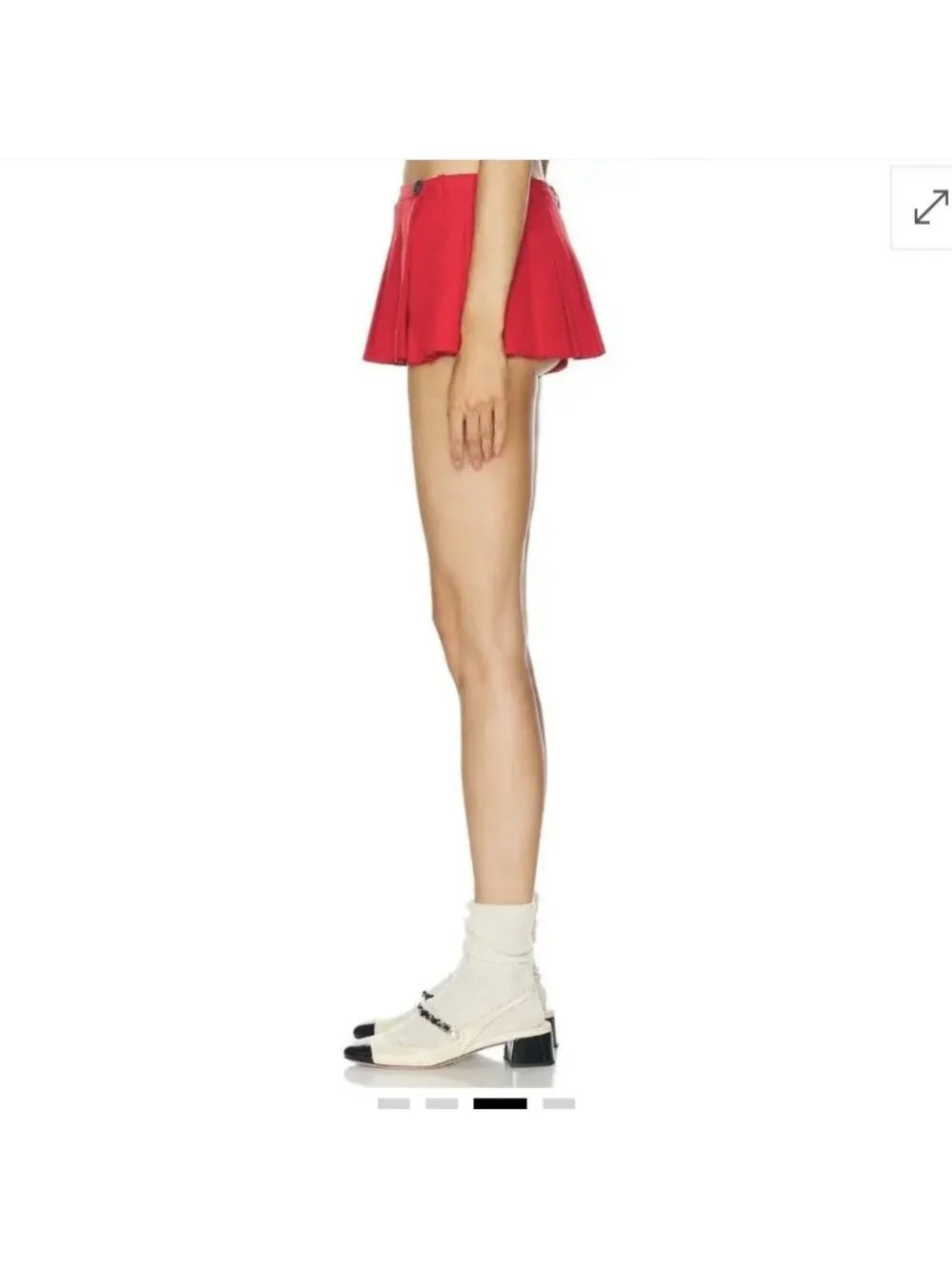 Sandy Liang Franc Micro Skort Mini Pleated Red - Picture 13 of 13